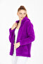 Women's Purple Zippered Fleece Cardigan - 5