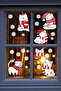 Cute Christmas Cats and Snowflakes New Year Window Wall Sticker Set - 4