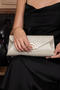 Women's Gold Glitter Evening Dress, Clutch Evening Bag - 6