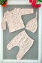 Baby Girl Floral Patterned 3-Piece Organic Hospital Exit Bodysuit Set with Gloves