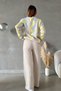 New Season Women's Knitwear Fabric Oversize Fit Sweater and Pants Smoked Two-Piece Set 0259 - 5