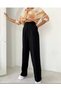Women's Black Pleated Fabric Palazzo Pant - 3