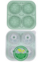 Silicone Soccer Ball Large Size 4 Compartment Ice Mold with Lid, Green - 8