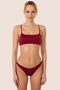 3506 Claret Red Glitter Bikini Set