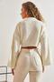 Women's Ecru Polo Collar Buttoned Cardigan 40991039 - 5