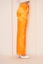 Women's Satin Fabric High Waist Pocket and Lace Detail Orange Satin Trousers 9139 - 5