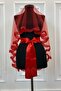 Red Bridal Veil Set, Glass Beads and Sequins Printed Henna Veil Set 6 Pieces - 4