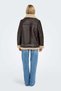 Women's Onlnewlis Faux Leather Coat 15300262 Brown - 5