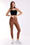 Women's Matte High Waist Fleece Leather Leggings - 3
