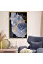 Gold Metal Framed Collage Drawing Flower Theme Unbreakable Glass Painting