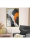 Gold Metal Framed Collage Drawing Unbreakable Glass Painting