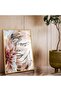 Gold Metal Framed Collage Drawing Flower Pattern Unbreakable Glass Painting - 2