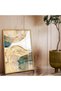 Gold Metal Framed Abstract Theme Modern Drawing Unbreakable Glass Painting - 2
