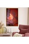 Modern Drawing Unbreakable Glass Painting with Gold Metal Frame
