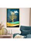 Gold Metal Framed Modern Drawing Nature Theme Unbreakable Glass Painting