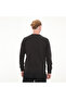 Black Men's Sweatshirt - B0a65dd0011-r Logo Embroidered, Back Brush Crew Neck - 3