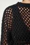 Woman's Black Bat Sleeve Curved Knit Sweater CI00091 - 3
