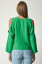 Women's Green Shoulderless Flowy Ayrobin Blouse to00080 - 5