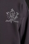 Antrasit Oversize/Geniş Kesim Kapüşonlu Çiçek Baskı İçi Polar/Sıcak Tutan Sweatshirt TMNAW24SW00100 - 5
