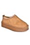 R612047302 Tan Suede Furry Inside Thick Sole Women's Slippers - 4