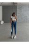 Blue Mom Jean High Waist Stretchy Denim Pants - 2