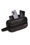 Men's Leather Portfolio Travel Shaved Black Hand Bag And Aluminum Mechanism Card Holder Set - 3