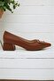 DuScenic Tan Buckle (4cm) Pointed Toe Heeled Shoes - 4