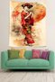 Japanese Girl with Umbrella Stain Resistant Fabric Wall Cloth Wall Tapestry Tapestry - 3