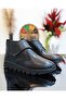 1765-362059 Genuine Leather Anatomical Sole Women's Mother Boots BLACK - 3