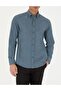 Blue Slim Fit Long Sleeve Shirt ELİFSU BUTİKHOME