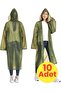 Women's Windproof Hooded Raincoat Eva Raincoat 10 Pieces