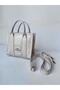Cream Mini Beige Patent Leather Hand and Shoulder Equivalent Women's Bag Tote Bag Handbag Women's Gift Stylish and Sports Bag - 3
