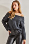 Women's Anthracite Degaje Collar Sweater 40981004 - 7