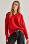 Women's Red V-Neck Knitwear Sweater 20223264 - 5