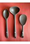 Ivory Hard Tip Heat Resistant Fireproof Non-Stick Silicone Set 3 Pieces 28Cm/22Cm Spoon 28cm Ladle
