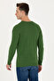 BASE. POLO ASSN. MEN'S WOVEN CREW NECK SWEATER - GREEN - 4