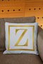 White Gold Colored Letter Digital Printed Throw Pillow Cover