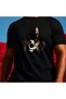 100th Anniversary Gilded Atatürk Silhouette Special Design Printed Crew Neck 100% Cotton T-Shirt Black - 3