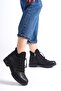 Winter Rubber Non-Slip Sole Women's Zippered Black Boots - 2