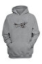 Unisex Antique Airplane Drawing Gray Regular Fit Sweatshirt
