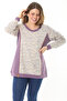 Women's Large Size Purple Ornamental Button and Cup Detailed Sweatshirt 65N37121 - 2