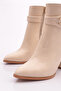 Women's Heeled Boots Beige Snake 33223481 - 4