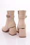 Women's Heeled Boots Beige Snake 33223481 - 3
