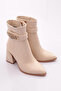 Women's Heeled Boots Beige Snake 33223481 - 2