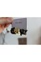 Natural Stone Detail Earring Set / Black - 5
