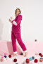 fuchsia Bottom-Top Wellsoft Hooded Embroidered Pajama Set - 2