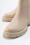 DENIS Beige Leather Elastic Women's Chelsea Boots - 4