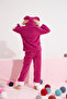 fuchsia Bottom-Top Wellsoft Hooded Embroidered Pajama Set - 5
