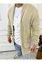 Cardigan Braided Shawl Collar Pocket Laser Cut Ripped Detail Non-Pilling Knitted Cardigan