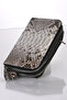 Genuine Snakeskin Double Zipper Money Portfolio Clutch Purse Wallet